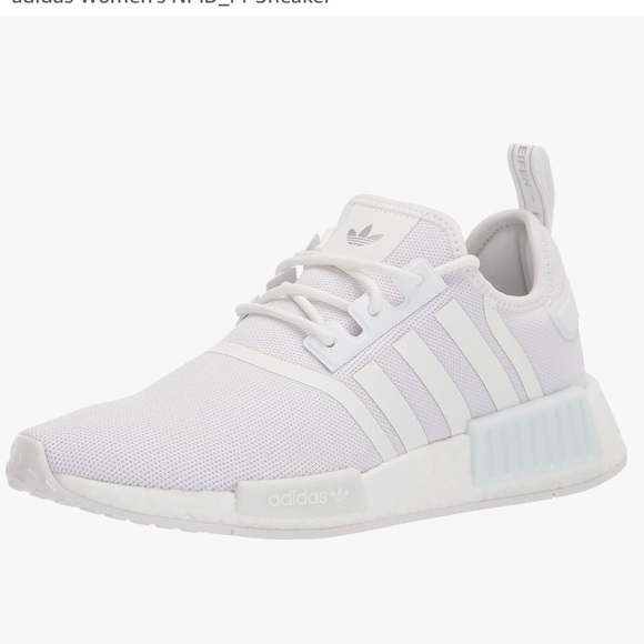 adidas Shoes - Adidas NMD_r1 Sneakers in White/White/Silver Metallic Size 9